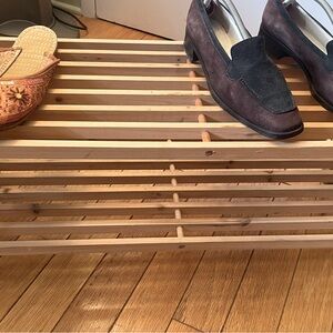 Wooden shoe rack two tiers